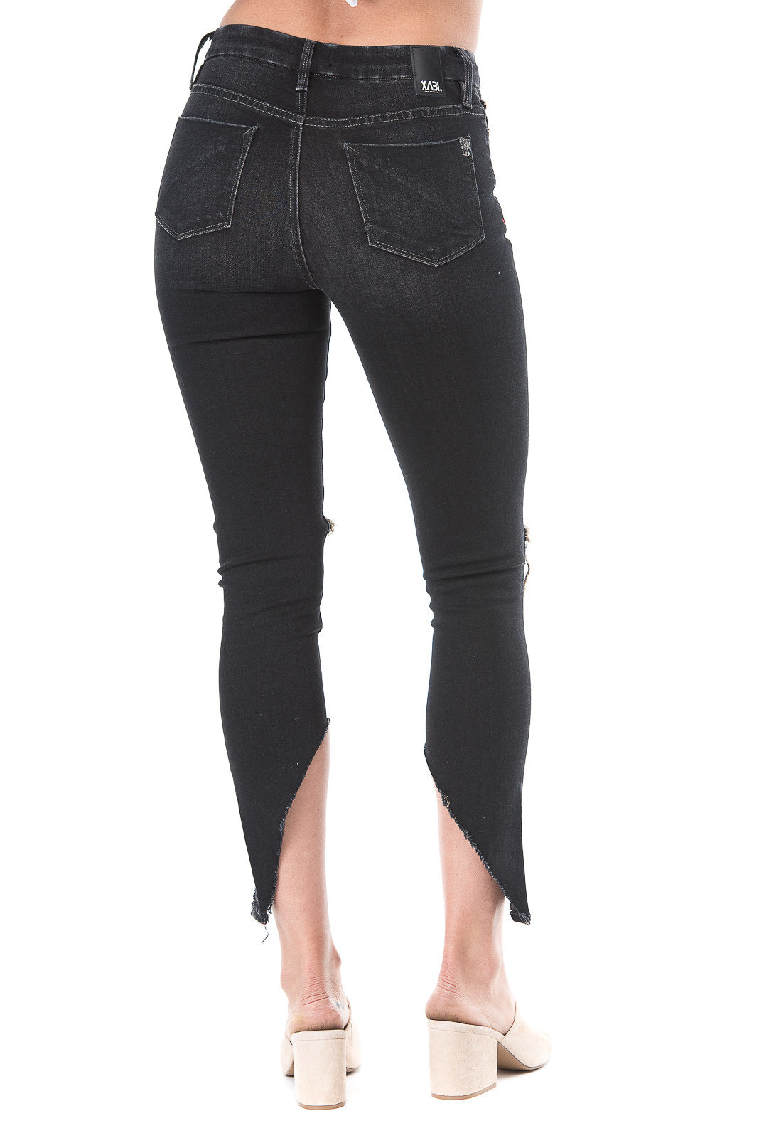 Women knee-cut Black jeans